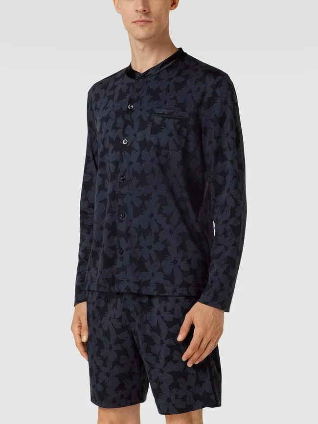 Auslauf ? Mey Pyjama-Oberteil Mit Floralem Allover-Muster Modell 'Henley' - Dunkelblau ? 4 Auslauf ? Mey Pyjama-Oberteil Mit Floralem Allover-Muster Modell 'Henley' - Dunkelblau ? – Bild 4