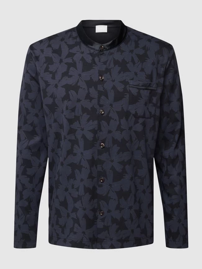 Auslauf ? Mey Pyjama-Oberteil Mit Floralem Allover-Muster Modell 'Henley' - Dunkelblau ? 2 Auslauf ? Mey Pyjama-Oberteil Mit Floralem Allover-Muster Modell 'Henley' - Dunkelblau ? – Bild 2