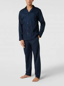 Aktion ? Schiesser Pyjama Mit Allover-Muster - Dunkelblau ?