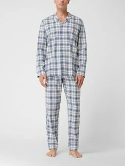 Billig ? Hanro Pyjama Aus Baumwollflanell - Blau ?