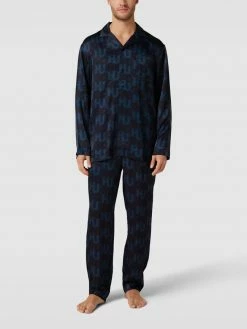 Großhandel ❤️ HUGO Pyjama Mit Allover-Logo Modell 'Monogram' - Dunkelblau ?