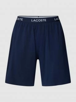 Aktion ? Lacoste Pyjama-Shorts Mit Label-Schriftzug - Dunkelblau ✨