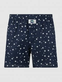 Am billigsten ? Deal Boxershorts Aus Baumwolle Mit Allover-Muster - Dunkelblau ⌛