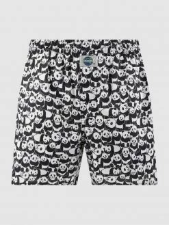 Rabatt ? Deal Boxershorts Aus Baumwolle Mit Allover-Muster - Schwarz ⭐