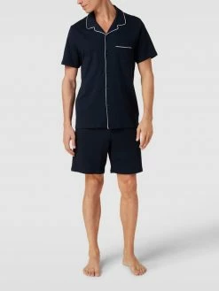 Bestpreis ✨ Schiesser Pyjama Mit Kontraststreifen - Dunkelblau ?